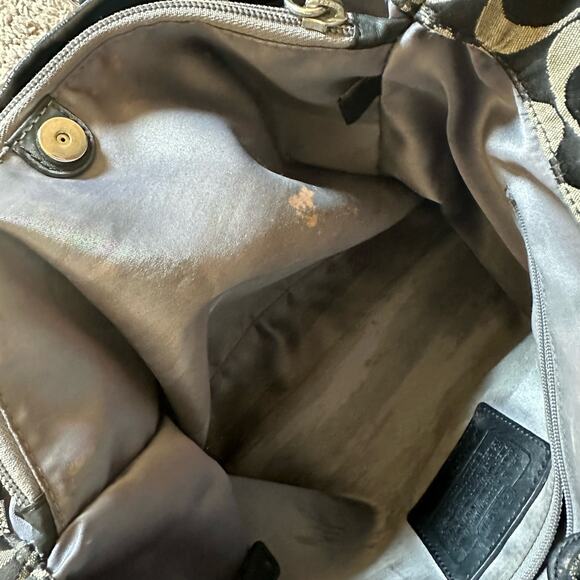 Coach | Black and Gray Ashley Signature Sateen Carryall Bag Mom Bag Travel - Picture 9 of 16